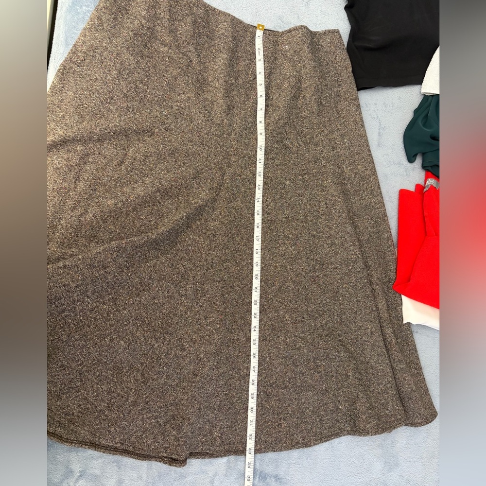 Vintage Jones New York Wool Silk Blend A-Line Midi Skirt Gray 16W - Picture 6 of 6